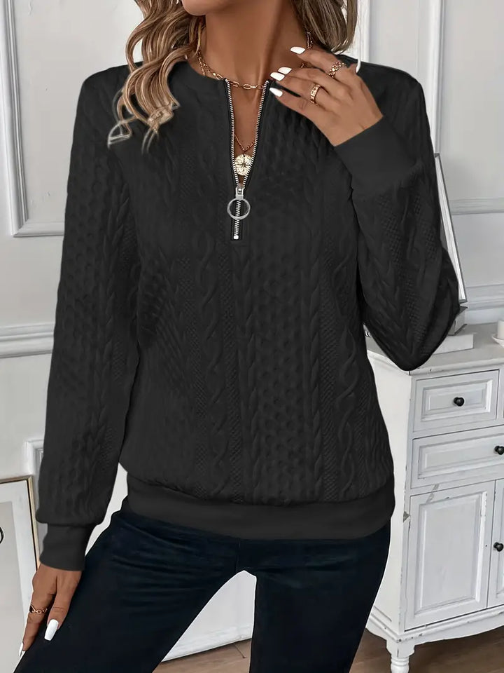 Karoline – Pulover Elegant și Confortabil cu Fermoar