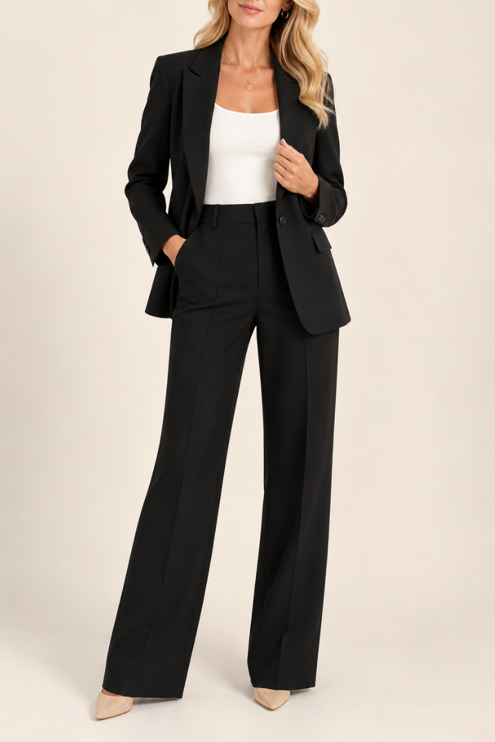 Danyela – Set Compus Din Blazer și Pantaloni cu Croi Drept