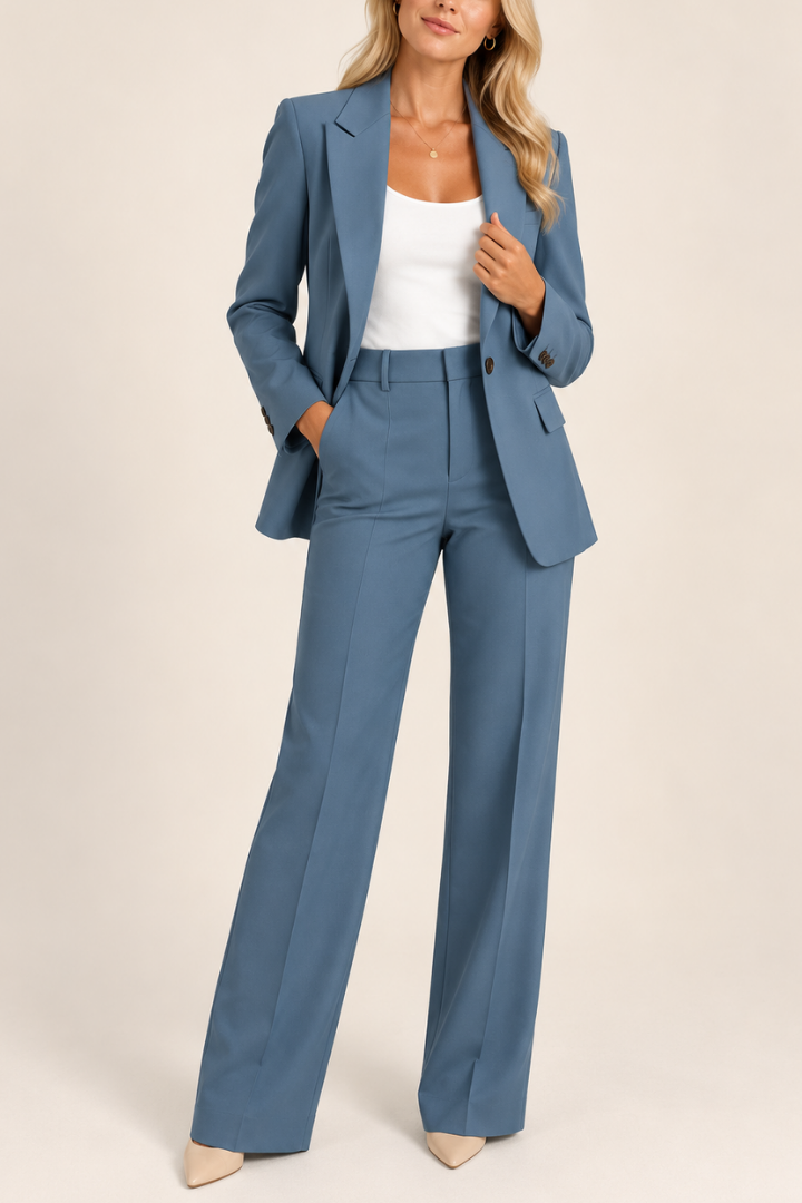 Danyela – Set Compus Din Blazer și Pantaloni cu Croi Drept