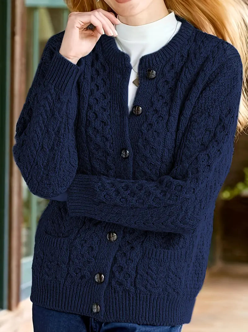 Avery - Cardigan Cu Nasturi și Tricotaj Cu Cabluri