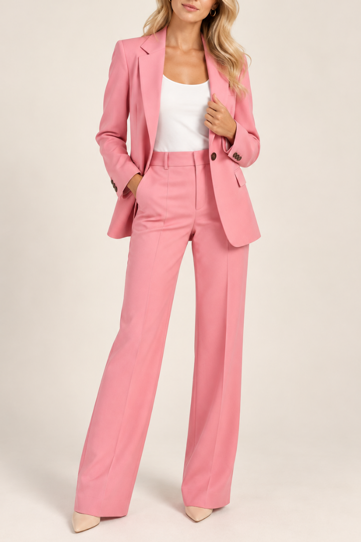 Danyela – Set Compus Din Blazer și Pantaloni cu Croi Drept