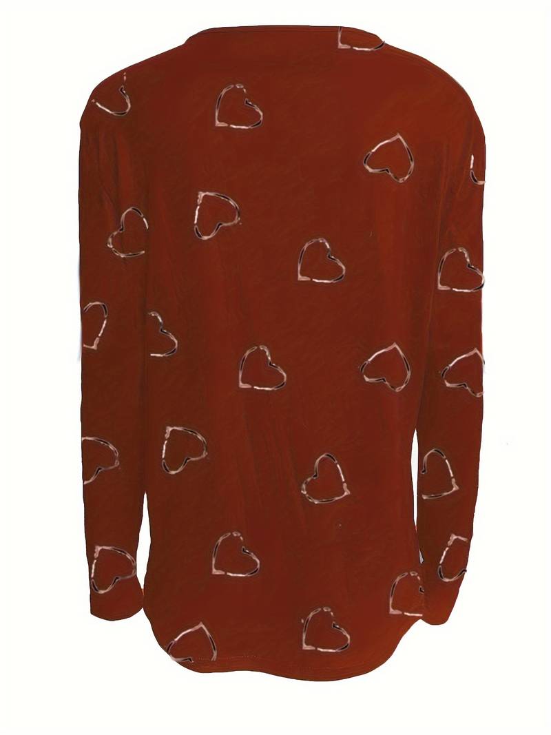 Romisha - Tricou Cu Imprimeu Inimă și Fermoar