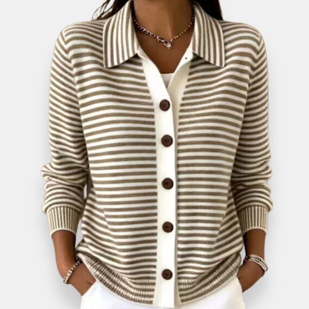Kerana - Striped Buttoned Cardigan