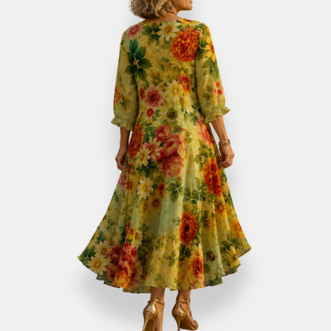 Emila – Rochie Florală Lejeră Cu Decolteu în V