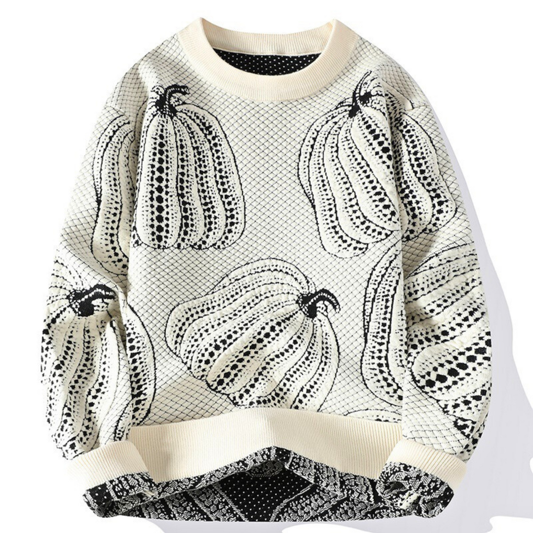 Rinaldo - Pulover Casual Din Tricot Cu Modèle De Dovleac