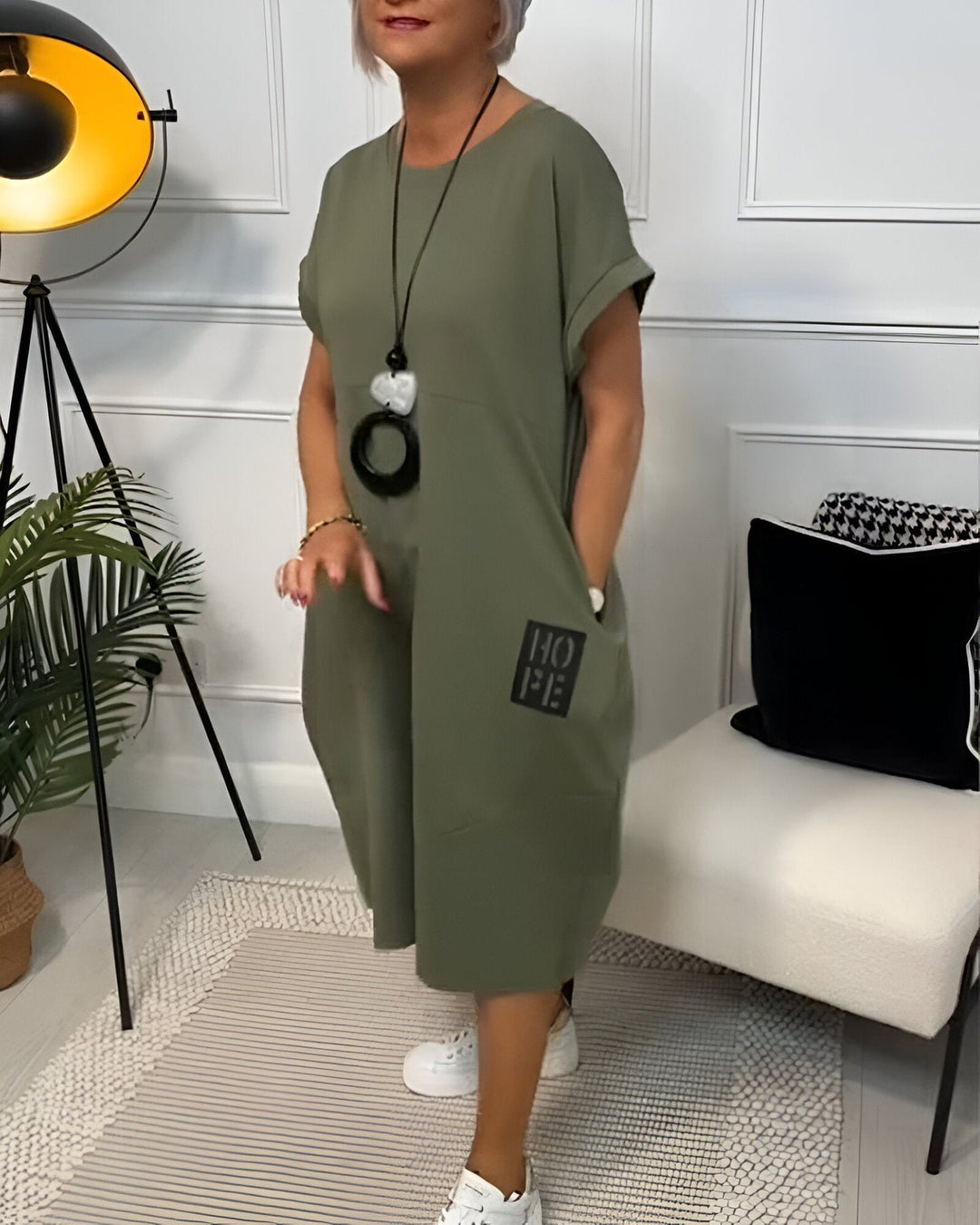 Jocelyn - Rochie Confortabilă Cazuală Cu Buzunar