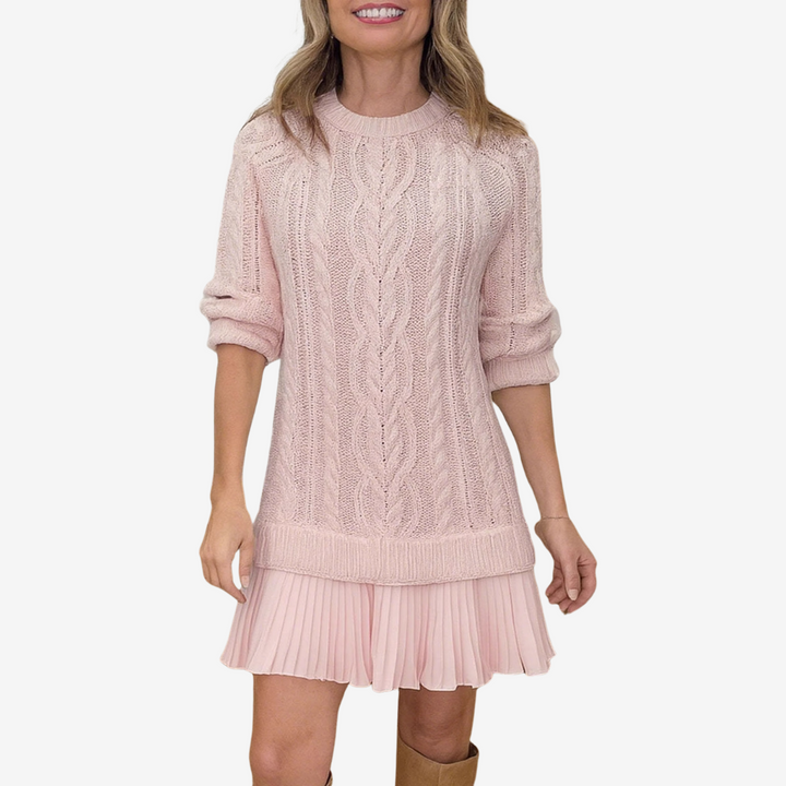 Zorina - Rochie Tricotată Cu Fstă Plisată