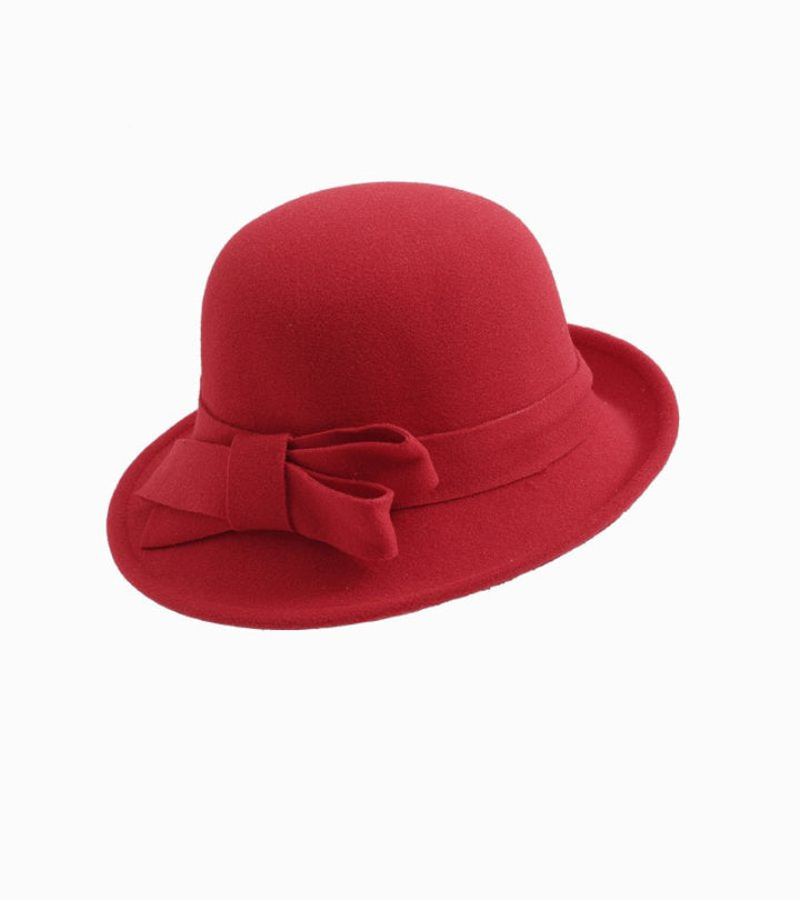 Klaver - Pălărie Vintage Din Pâslă Cu Fundă Laterală