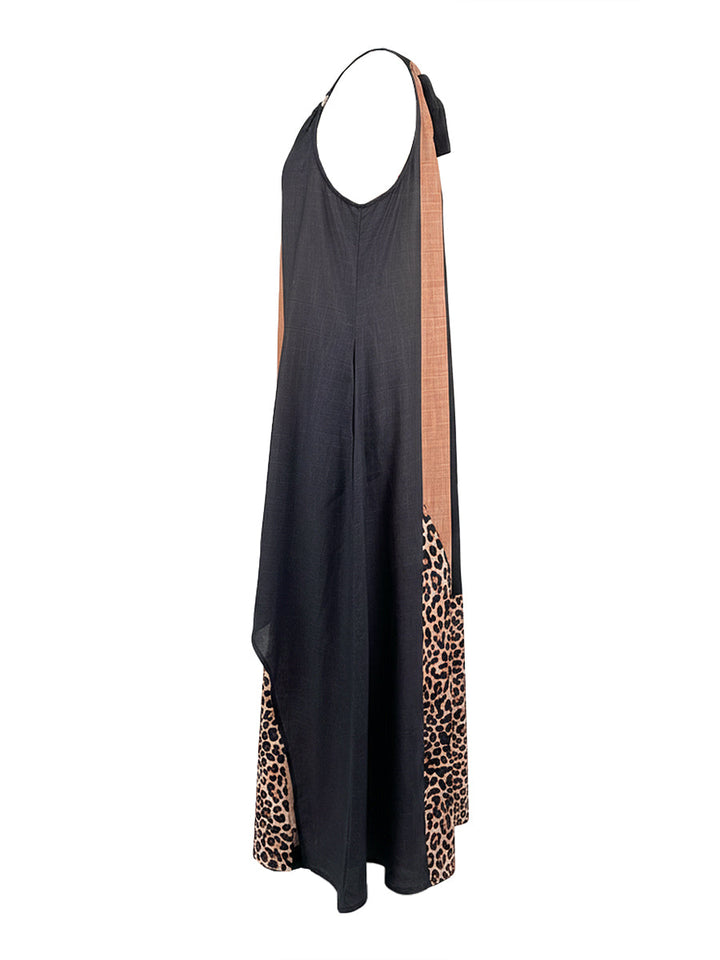 Terina – Rochie Maxi Cu Inserții Cu Imprimeu Leopard