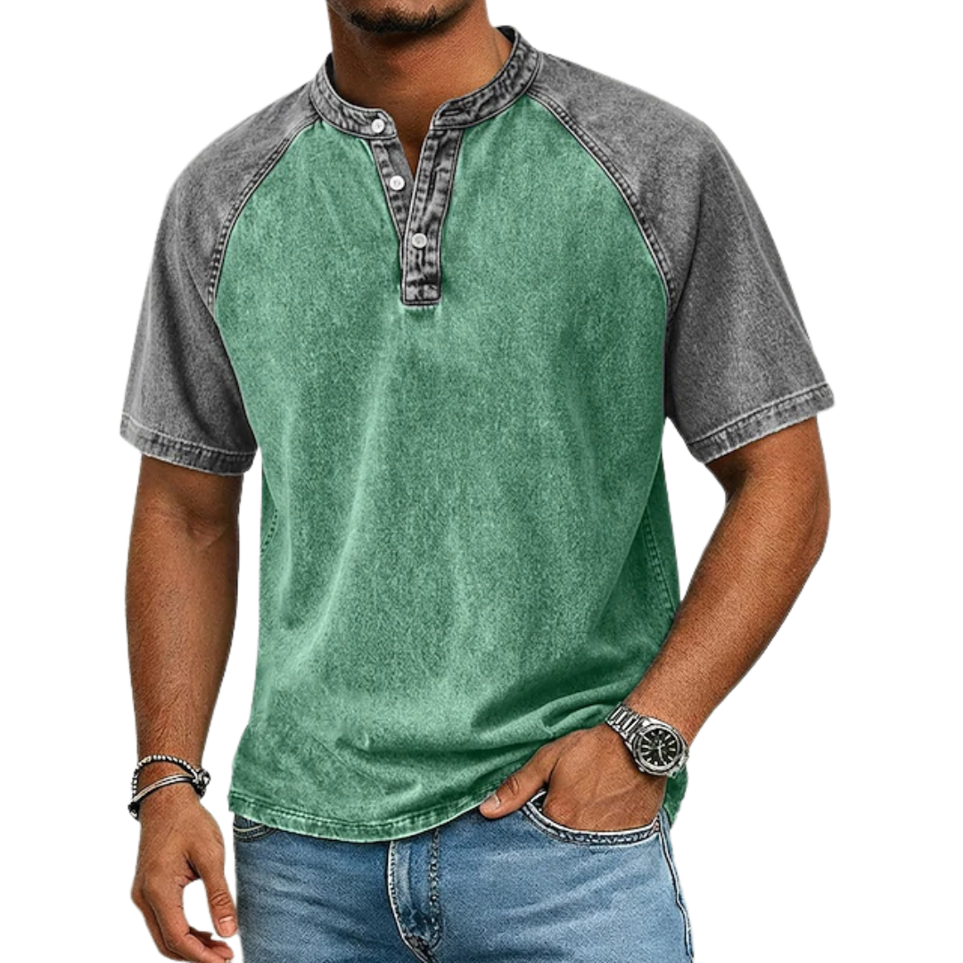 Lawson - Tricou Henley Vintage în Două Nuanțe