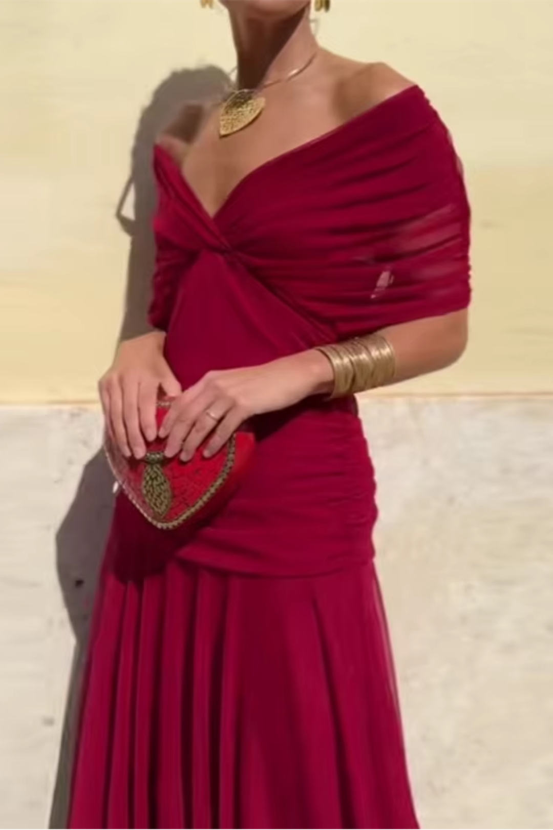 Nefeli - Rochie Lungă Elegantă Cu Decolteu în V Pentru Petreceri