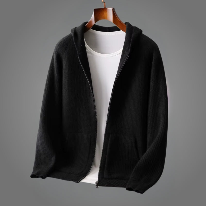 Romain - Hanorac Cu Glugă și Fermoar Tricotat