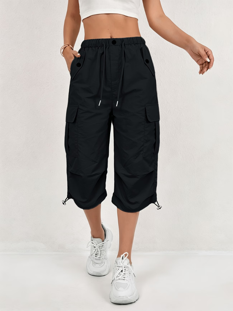 Nanna - Pantaloni Cargo Confortabili Cu Lungime De Trei Sferturi