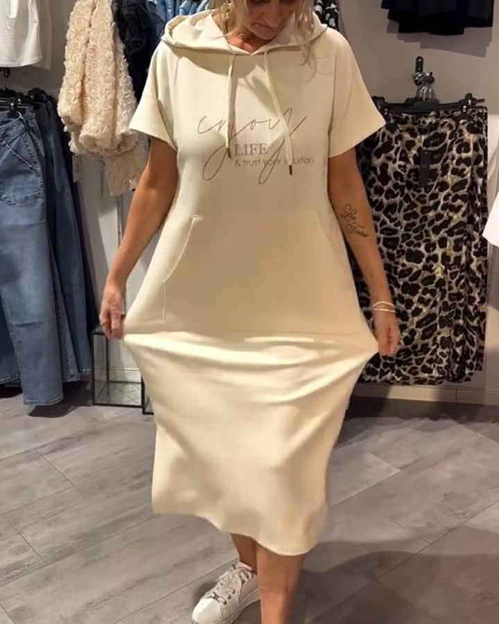 Nadia - Rochie Elegantă cu Glugă
