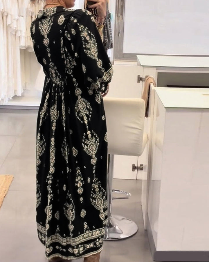 Zonia – Rochie casual cu imprimeu și buzunare
