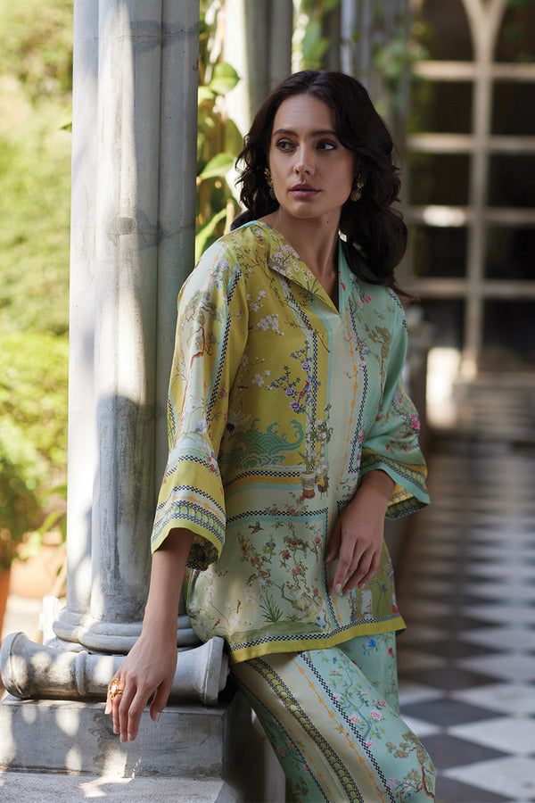 Paulette - Setează Pantaloni Cu Flori In Stil Fusion