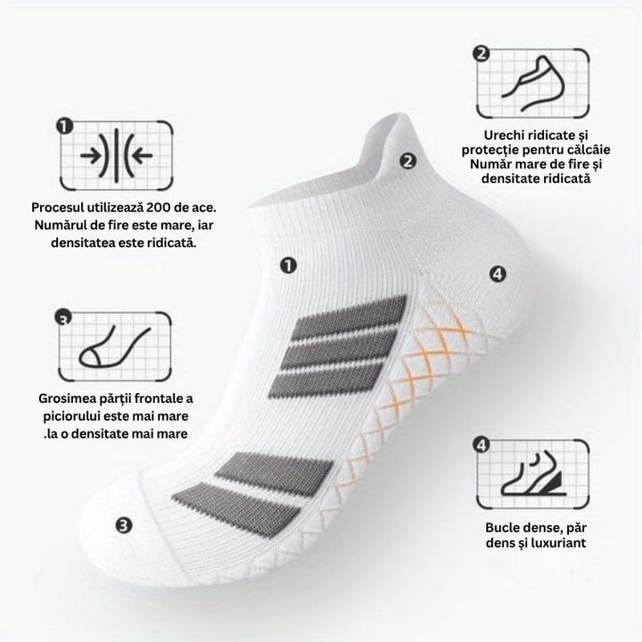 SwiftStep - Șosete Sportive Cu Dungi Antiderapante și Respirabile