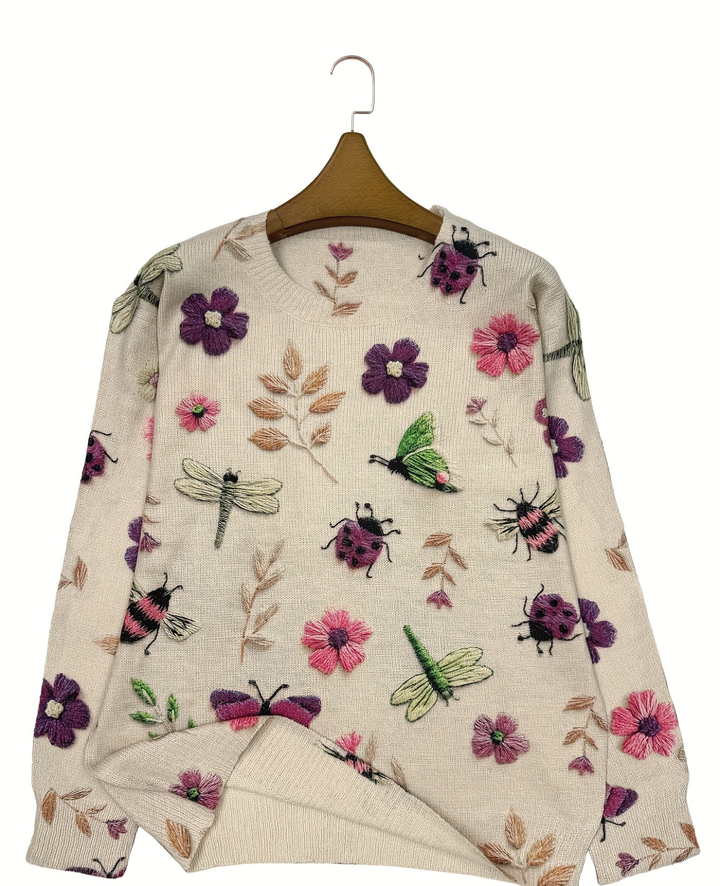 Lesa - Pulover Cu Imprimeu Floral Și Cu Insecte
