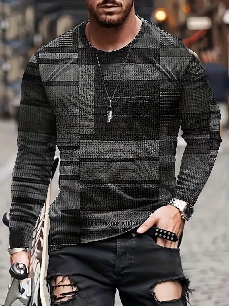 Kellan - Cămașă Cu Mâneci Lungi Și Imprimeu Geometric În Stil Patchwork