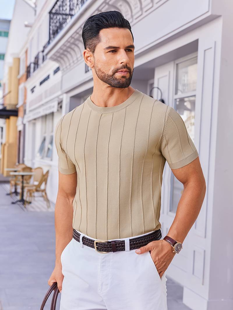 Sang - Tricou De Vară Din Tricot Cu Guler Rotund