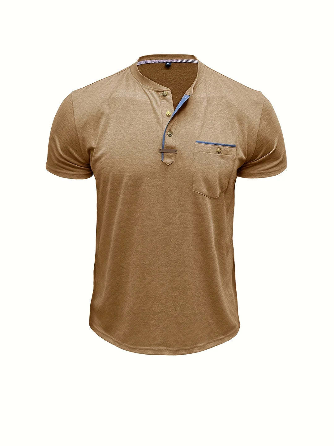 Saxon - Tricou Elegant Cu Guler Rotund și Buzunar