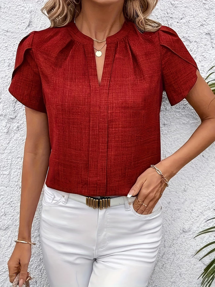 Kacey – Tricou Cu Mâneci Scurte Și Decolteu În V