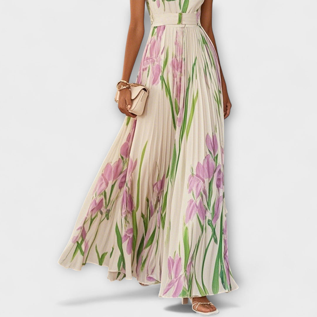 Tressa - Rochie Elegantă Fără Mâneci, Cu Imprimeu Floral