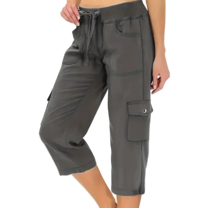 Mileni - Pantaloni Capri Confortabili Cu Talie Înaltă Și Buzunare Practice