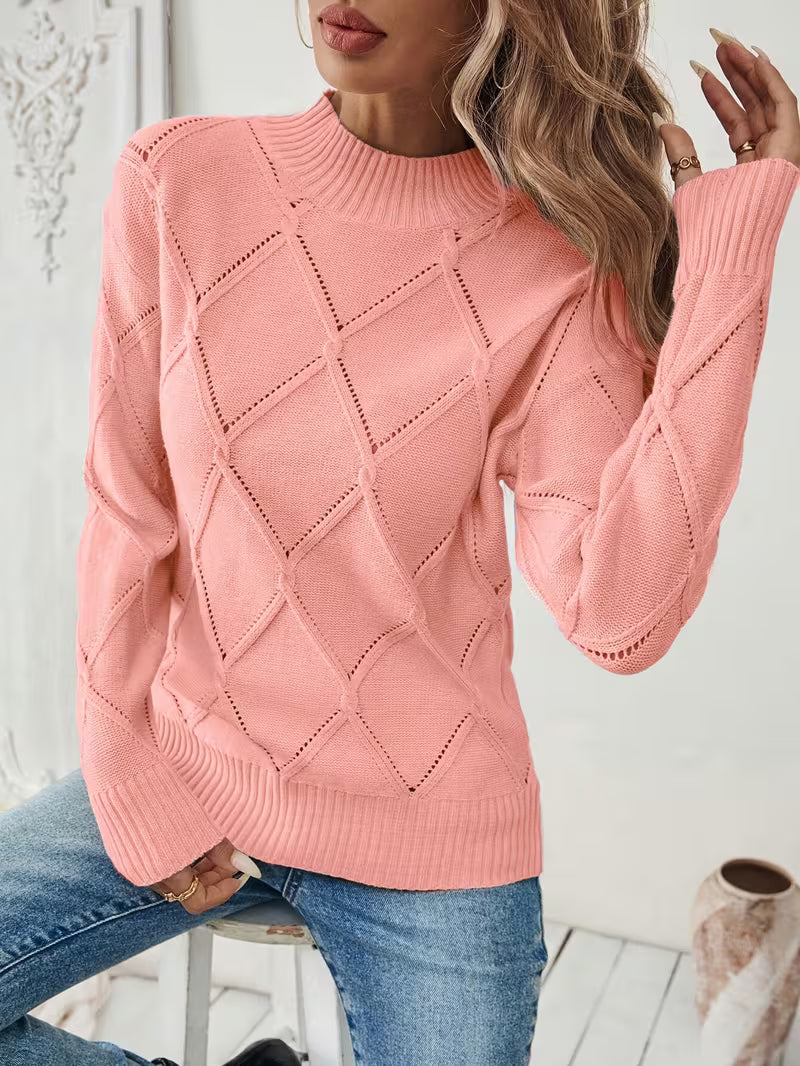 Filisha - Pulover Tricotat Cu Guler Rotund