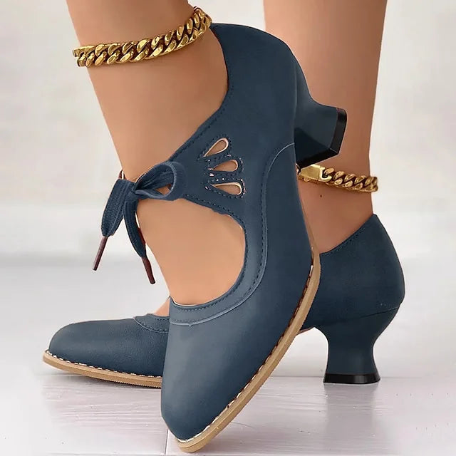 Zydrune - Pantofi cu Toc înalt Din Piele Vintage