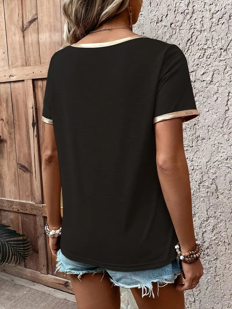 Lamprini - Tricou Elegante Cu Mâneci Scurte