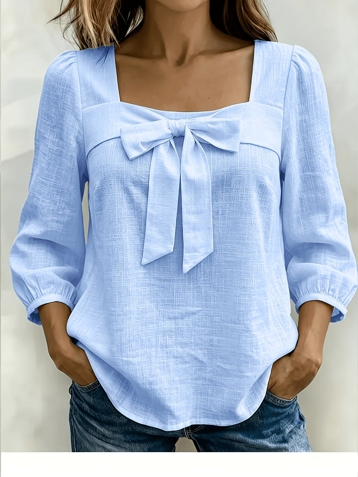 Monnie - Casual Summer Bow Shirt