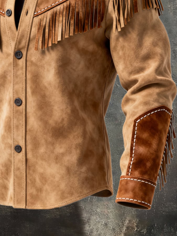 Finch - Cămașă Cu Mâneci Lungi în Stil Vintage cu Proiectare cu Ciucuri