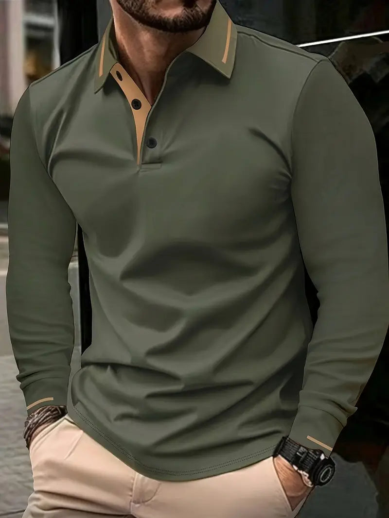 Karunaratne - Tricou Elegant Cu Mâneci Lungi și Guler Polo