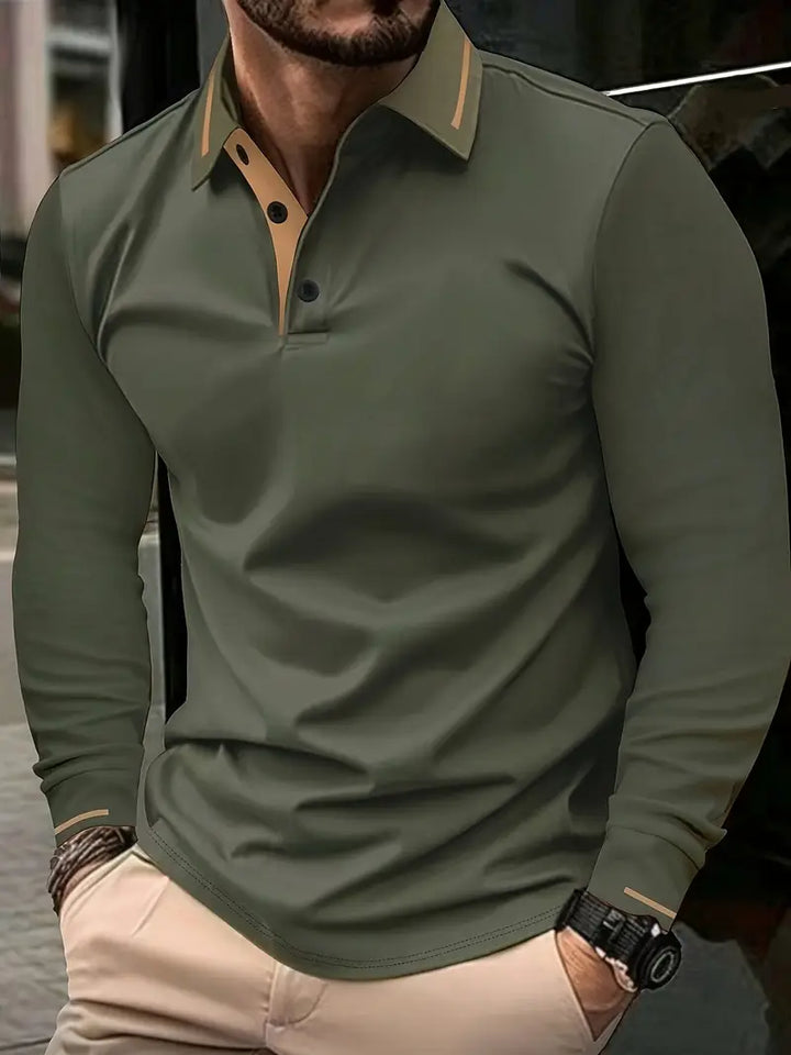 Karunaratne - Tricou Elegant Cu Mâneci Lungi și Guler Polo