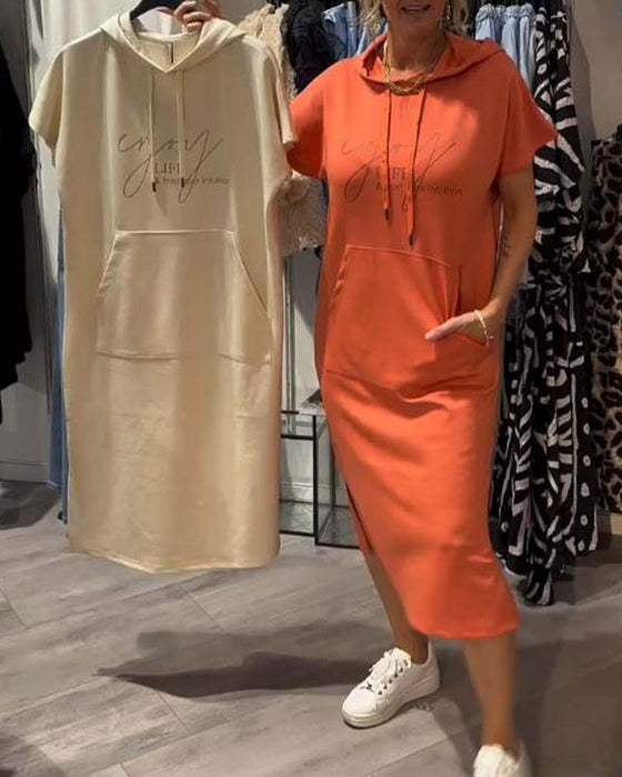 Nadia - Rochie Elegantă cu Glugă