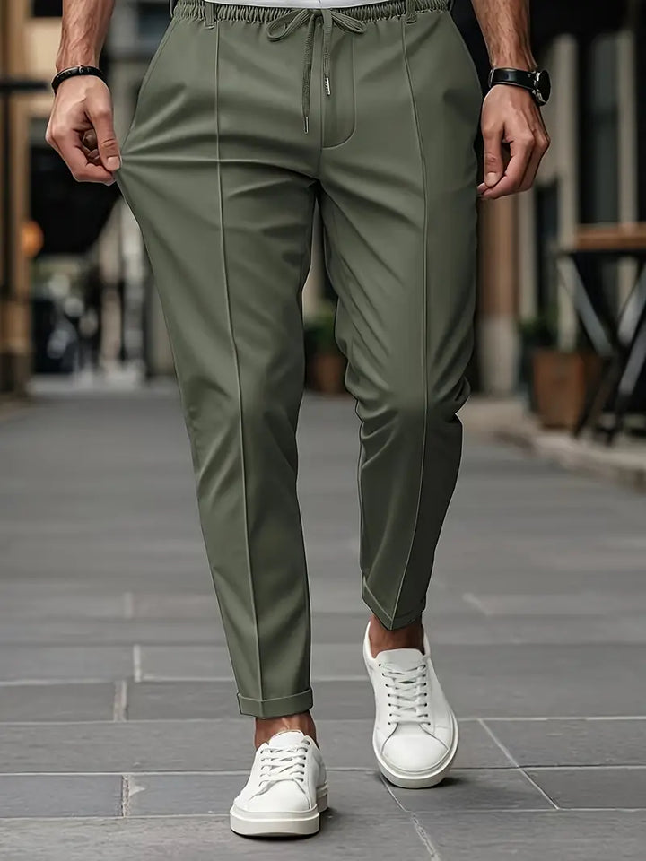 Crawford - Casual Subțire Potrivit Pantaloni Cu Talie Elastică