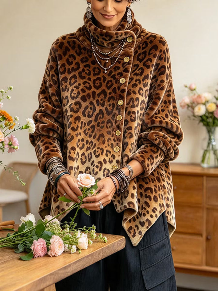 Lyrona - Bluză Cu Mâneci Lungi Și Imprimeu Leopard
