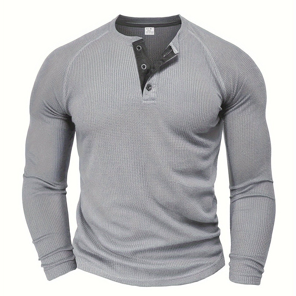 Jarik - Tricou Henley Cu Mâneci Lungi Și Textură