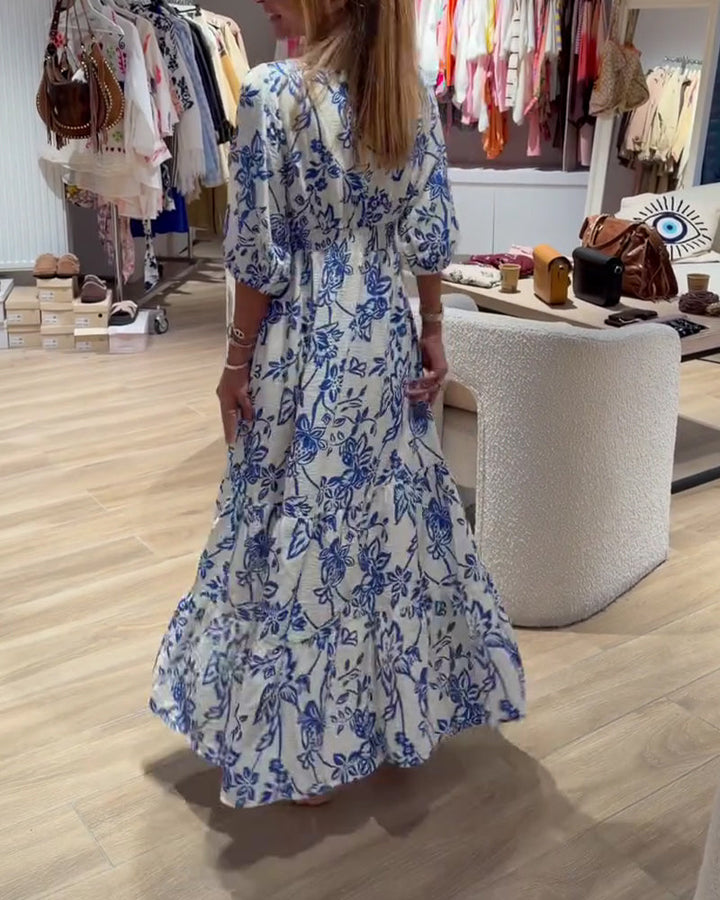 Lyssia – Rochie Lungă Elegantă Cu Imprimeu Floral