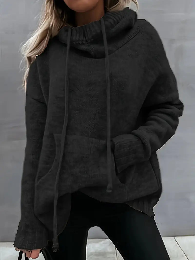 Natala - Pulover Tricotat Cu Buzunar Tip Cangur