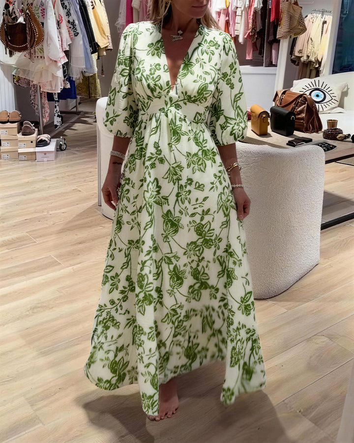 Lyssia – Rochie Lungă Elegantă Cu Imprimeu Floral