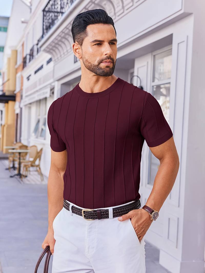 Sang - Tricou De Vară Din Tricot Cu Guler Rotund