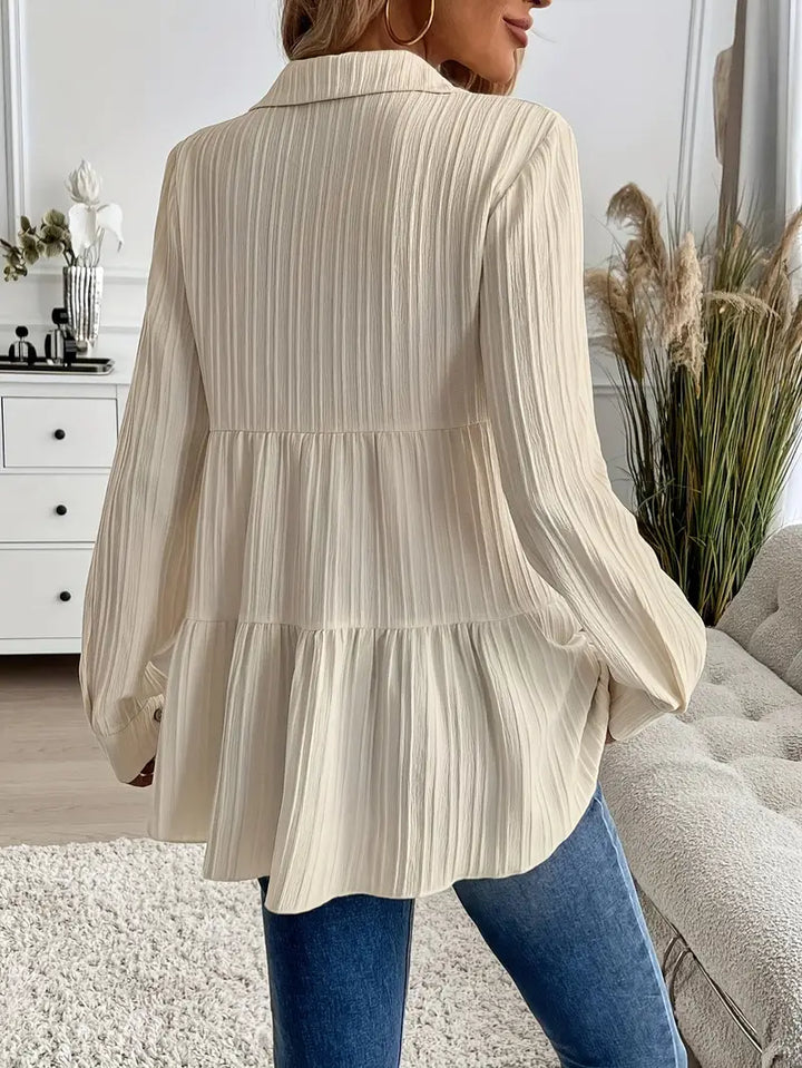 Majlinda - Cămașă Elegantă Cu Mâneci Lungi și Nasturi