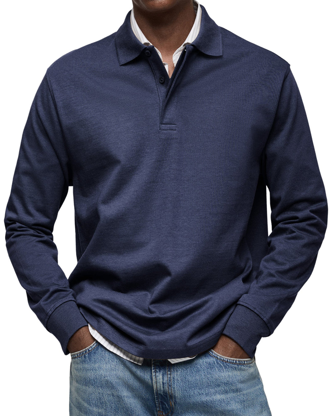 Joseba - Tricou polo Casual cu Mânecă Lungă