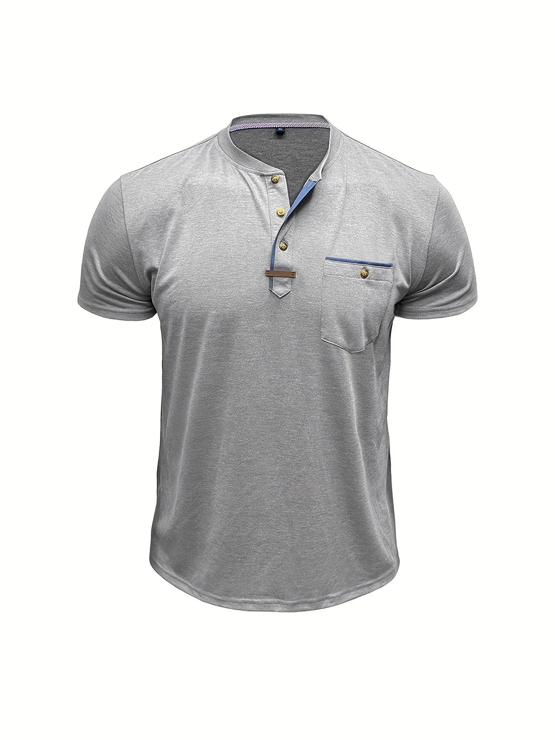 Saxon - Tricou Elegant Cu Guler Rotund și Buzunar