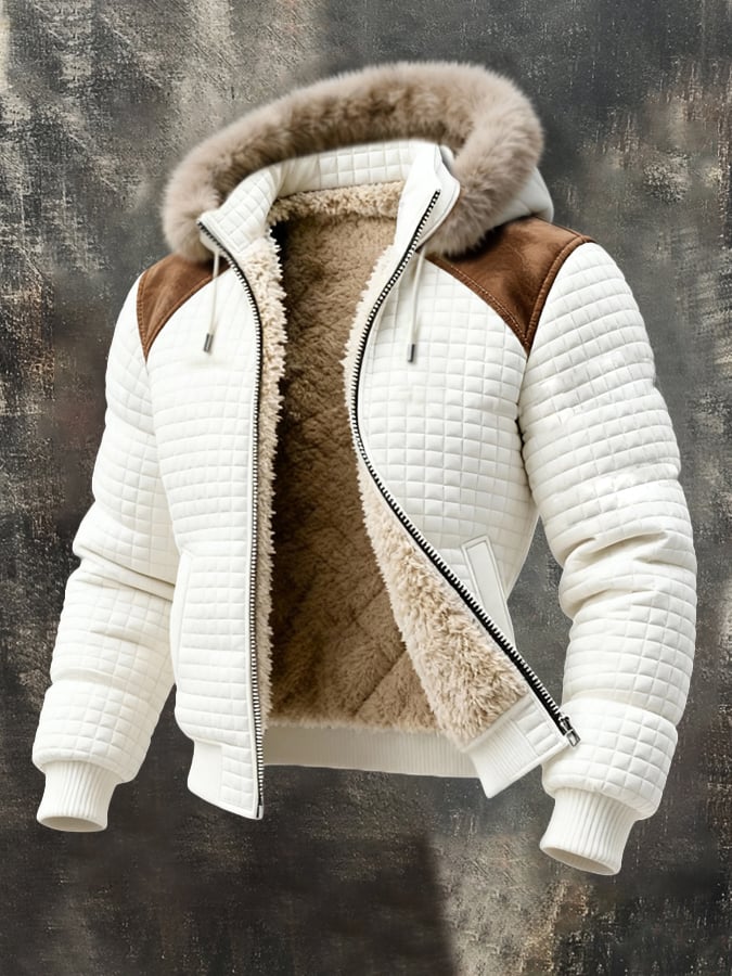 Vikram - Jacheta Retro Călduroasă Pentru Exterior, Cu Model Waffle