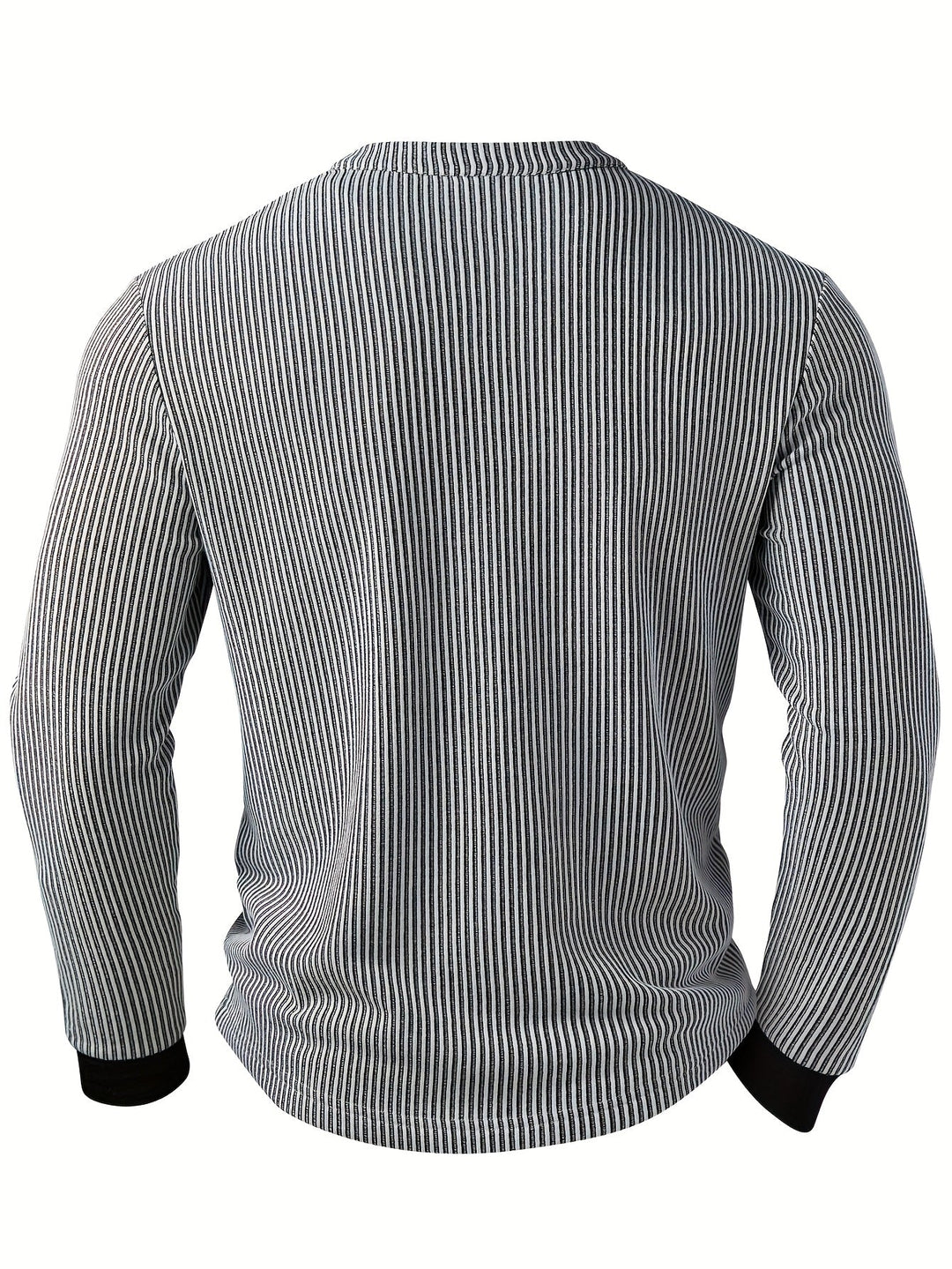 Deegan - Tricou Henley Cu Mâneci Lungi Guler Cu Dungi Și Textură