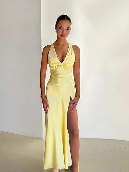 Fabiola - Rochie Maxi Fără Mâneci Cu Decolteu In V Si Eleganță