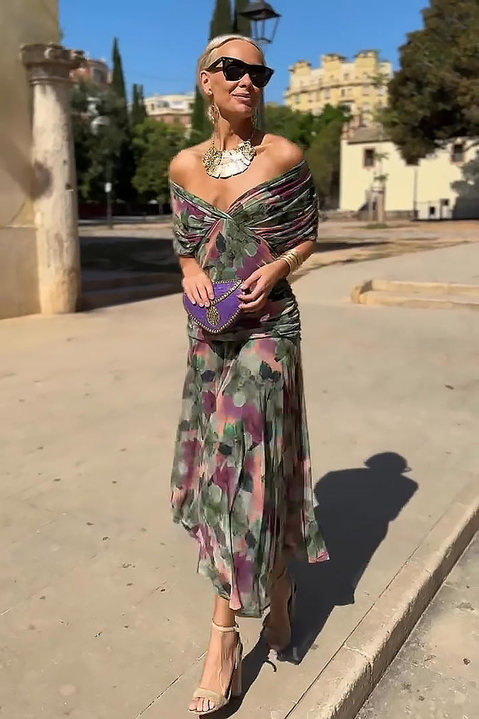Nefeli - Rochie Lungă Elegantă Cu Decolteu în V Pentru Petreceri